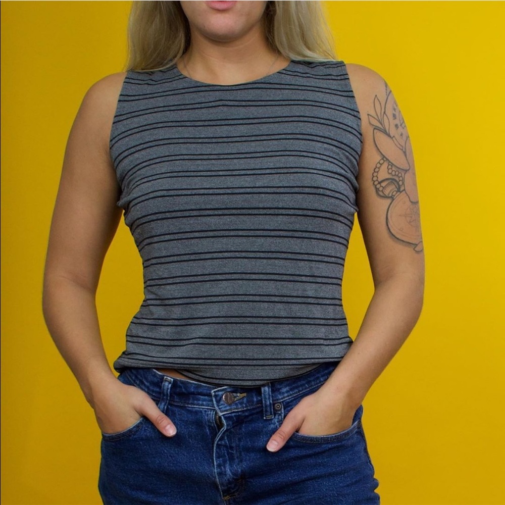 Striped business casual tank top